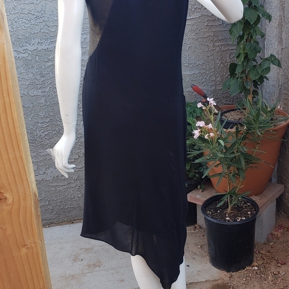 Helmut Lang Black Leather Trim Dress - Picture 3 of 12